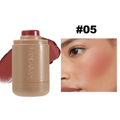 Exclusive for cross-border blush stick natural 6-color matte handaiyan portable lip and cheek dual-use Blush Blush Stick