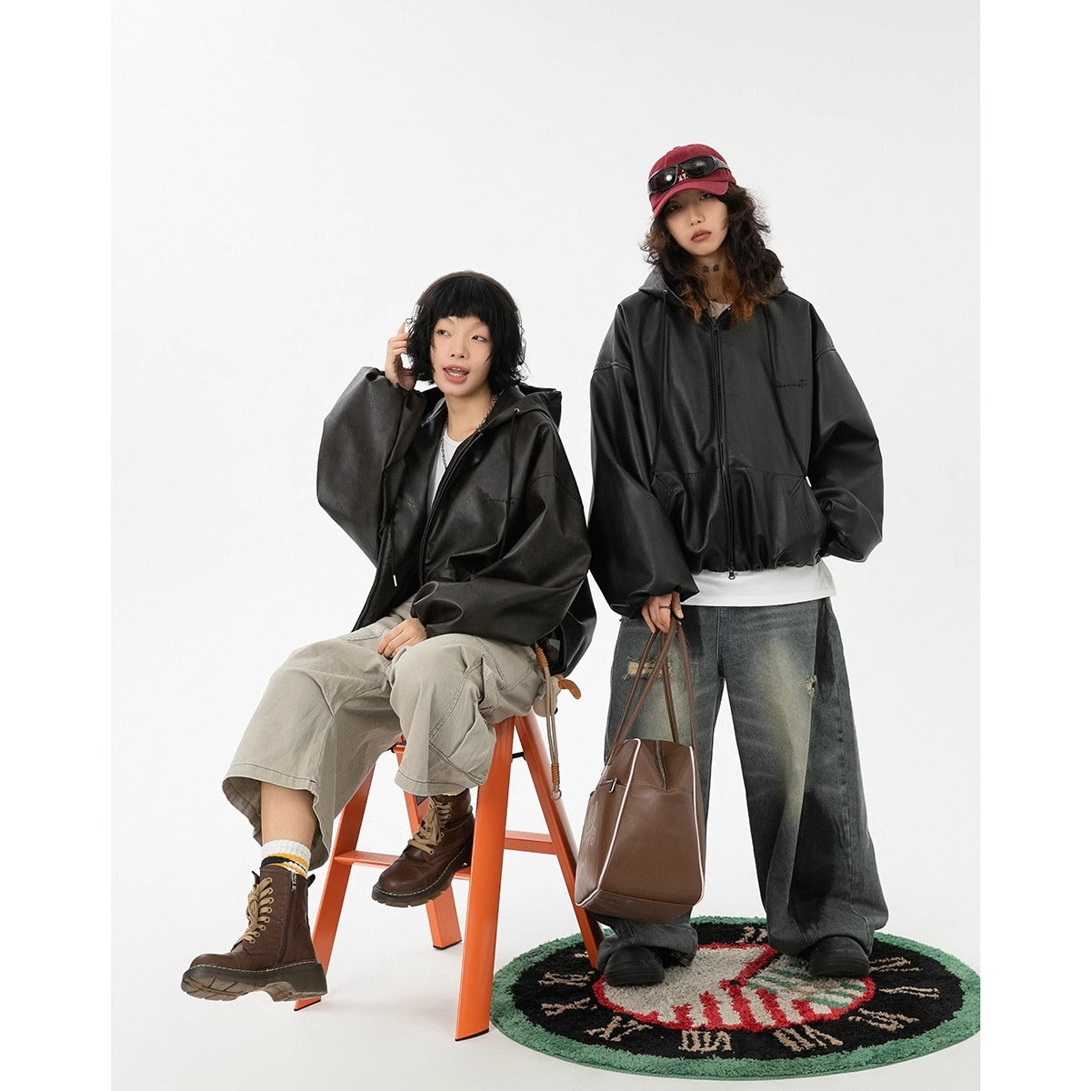 2024 autumn and winter New High Street hooded coat Women's American fashion brand casual loose jacket coat waterproof top