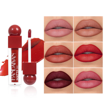 handaiyan cross-border matte lip gloss 6 pieces suit long lasting waterproof lipstick does not fade no stain on Cup Matte Lip Glaze
