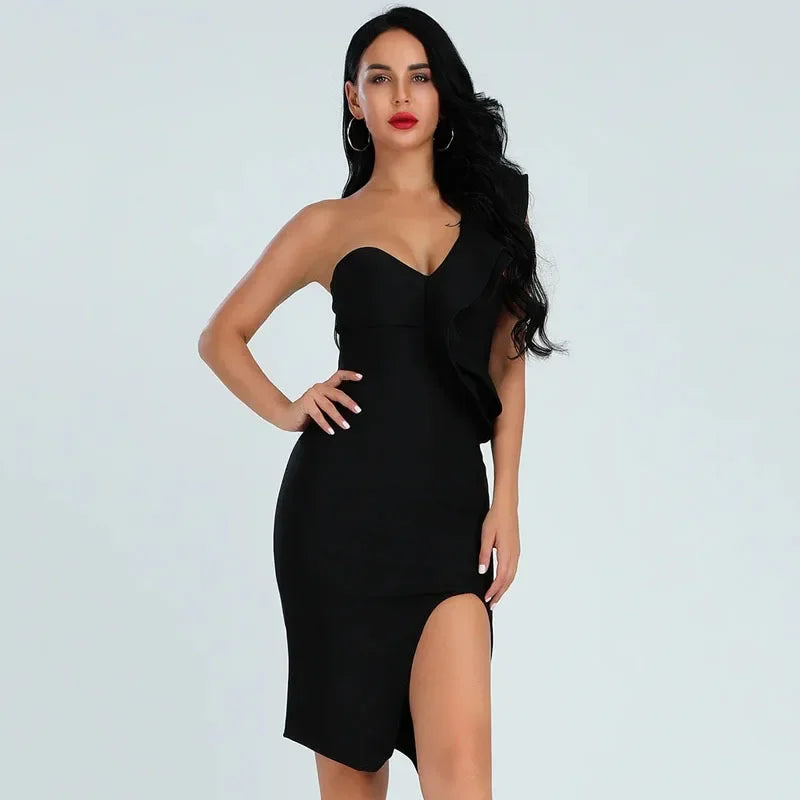 Hip skirt Europe and America cross border slim fit skinny bandage one-piece dress design Foreign trade ins women's winter dress