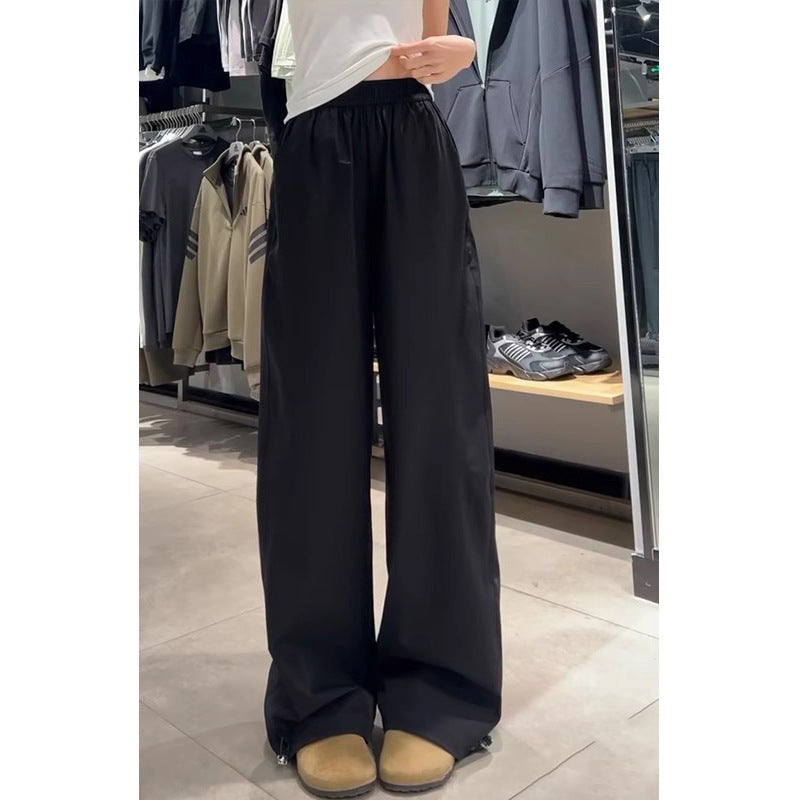 2025 summer new American quick-drying workwear casual pants women's high waist loose drooping outdoor mountaineering sports pants