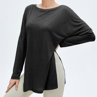 Cool sunscreen lightweight quick-drying yoga blouse T-shirt women's loose breathable workout top sports long sleeve yoga wear