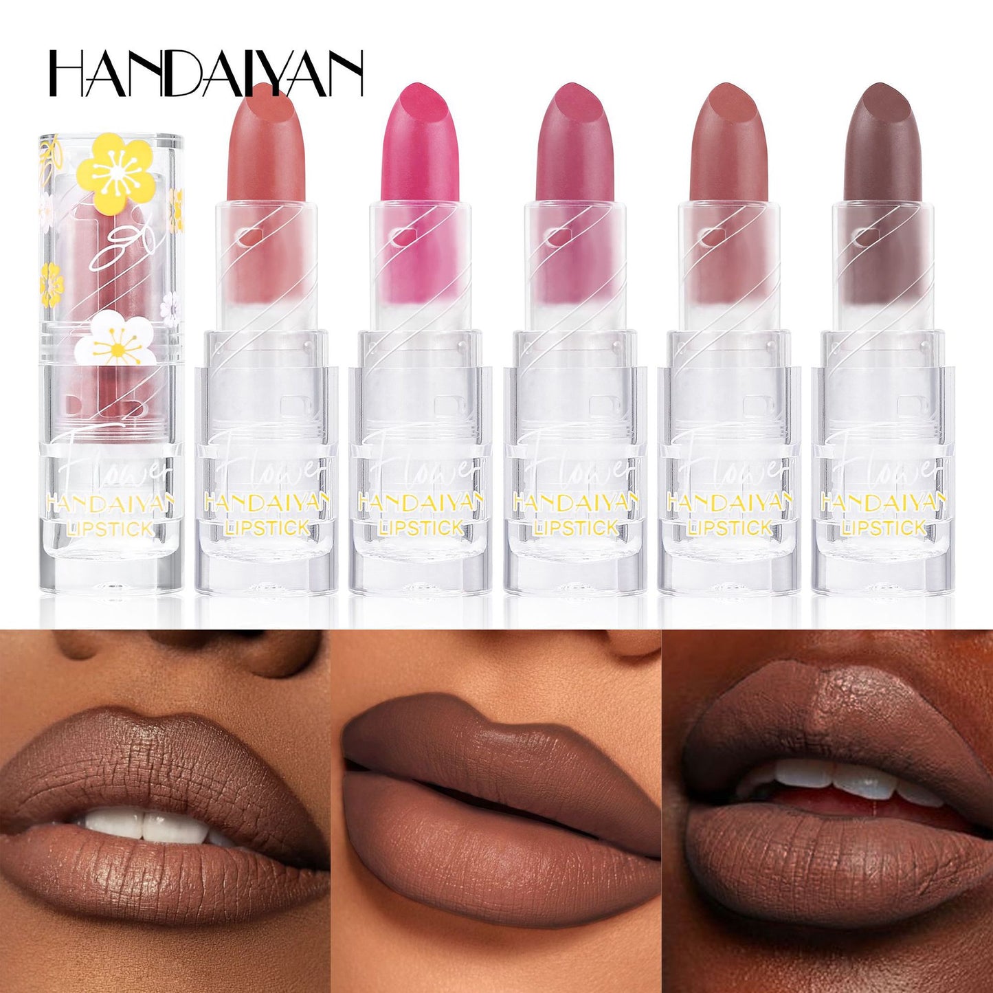 Cross-border Matte Lipstick 12 colors handaiyan makeup matte waterproof colorfast long-lasting Nourishing Lipstick Lipstick