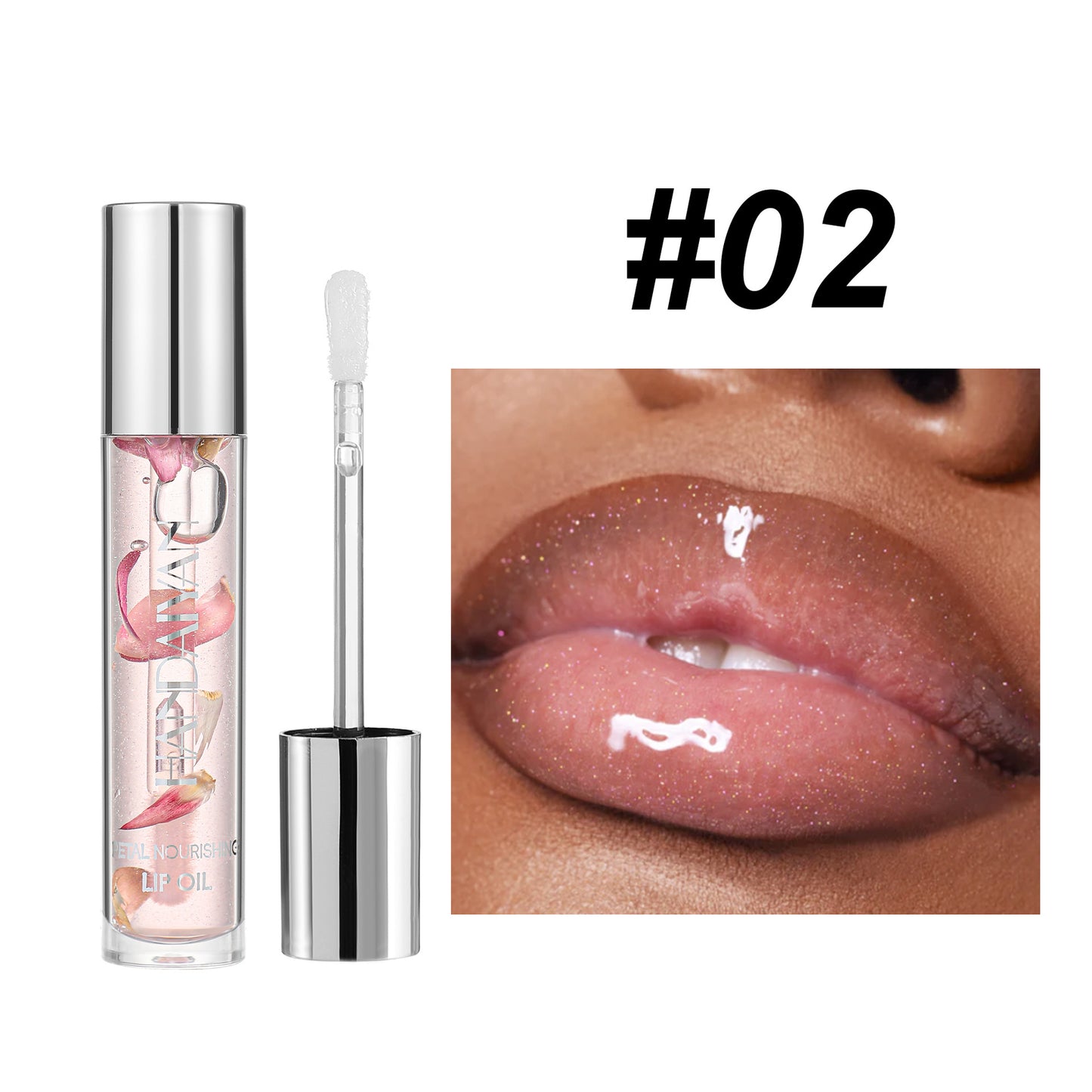 handaiyan cross-border transparent dried flower lip gloss mirror water light lip gloss lasting nourishing moisturizing Pearl lip gloss