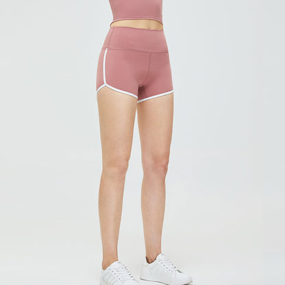 Cross-border new arrival yoga shorts women's quick-drying breathable running exercise shorts tight high waist hip lifting fitness yoga pants