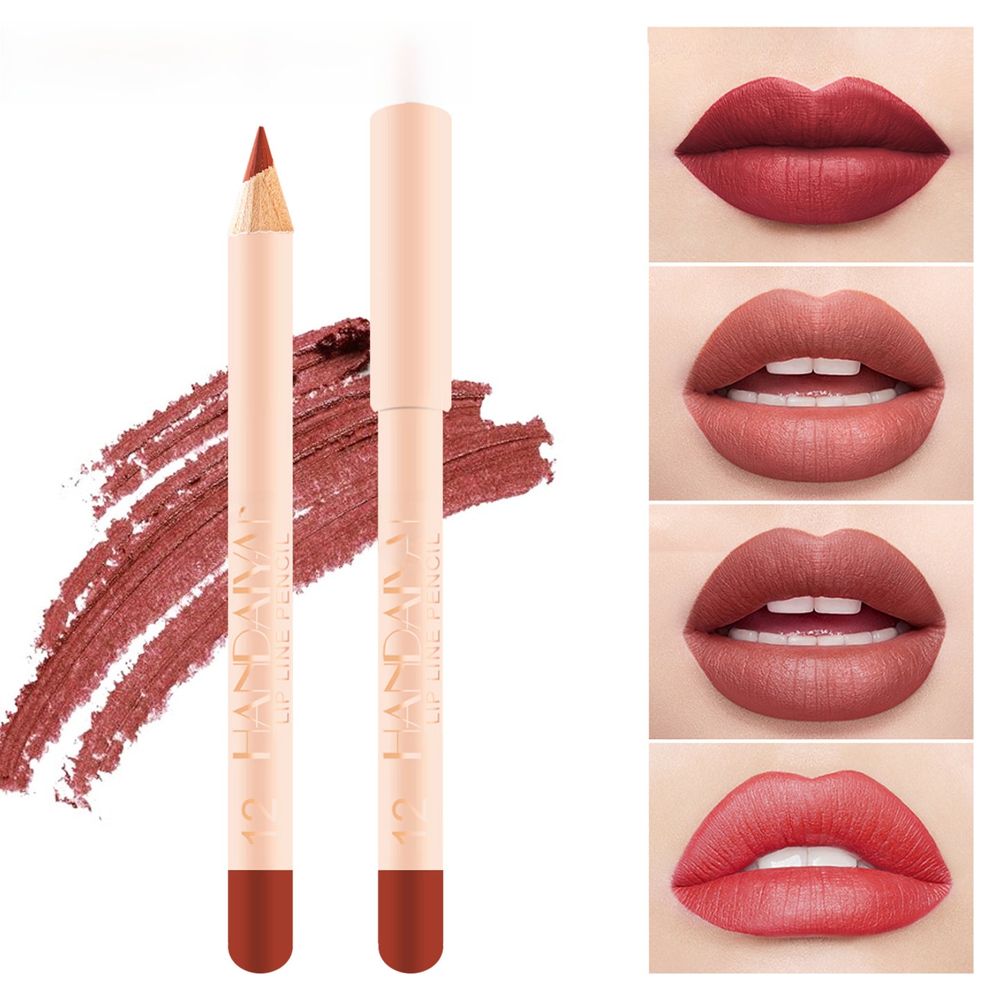 Cross-border 12 matte lip liner suit handaiyan velvet non-fading hook line lip pencil lipstick pen suit