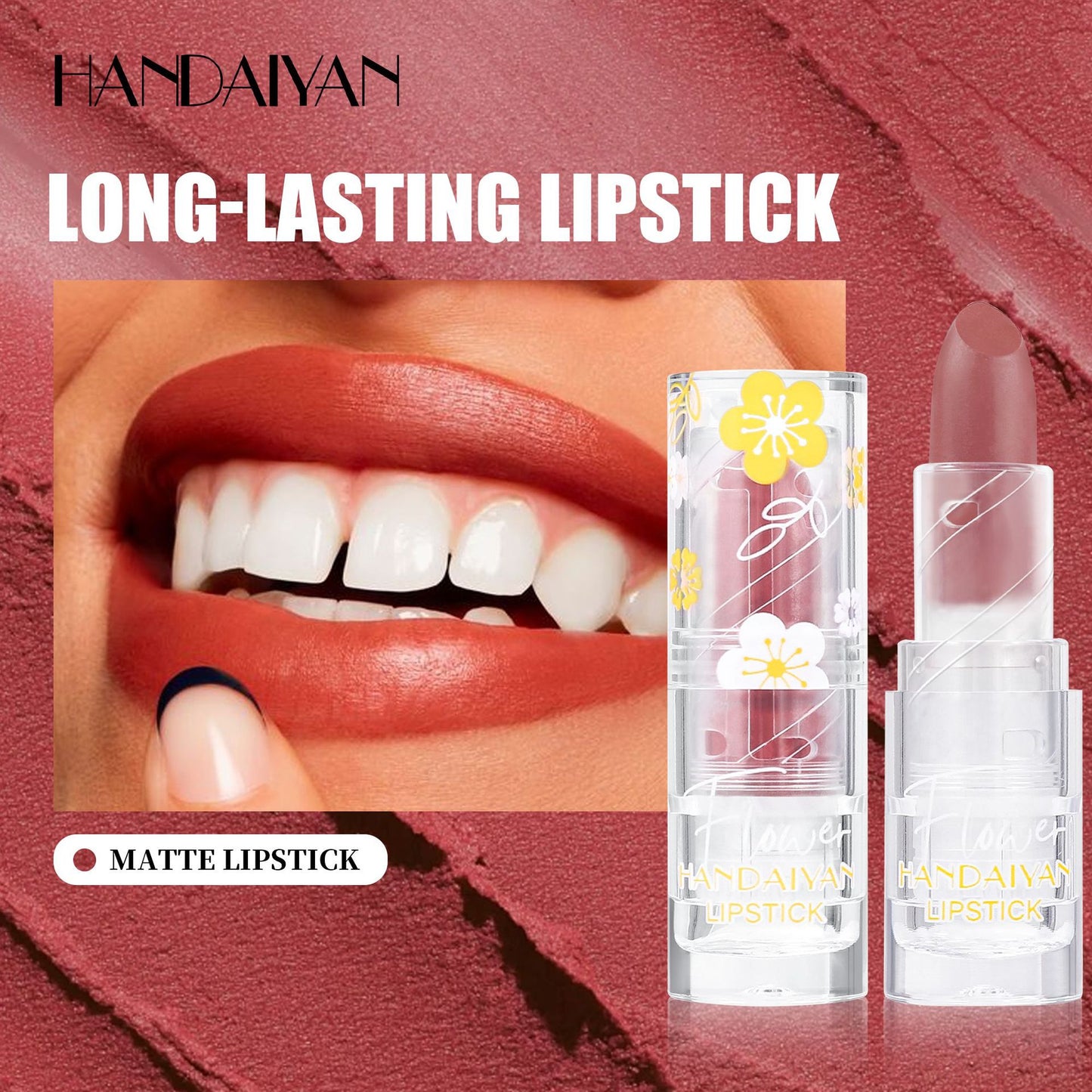 Cross-border Matte Lipstick 12 colors handaiyan makeup matte waterproof colorfast long-lasting Nourishing Lipstick Lipstick