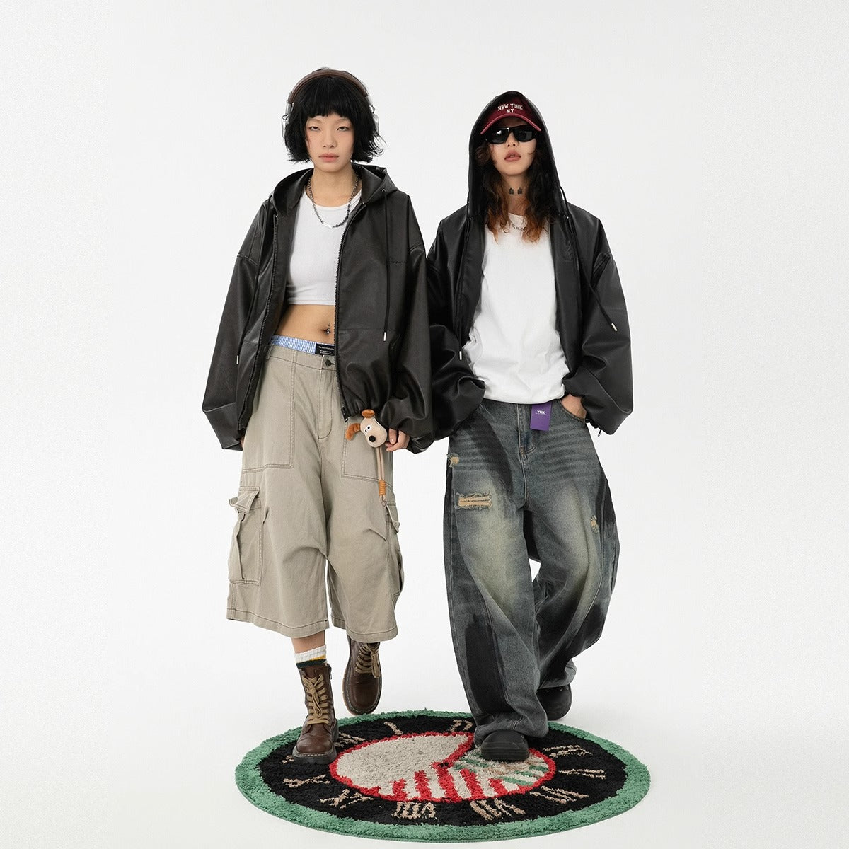 2024 autumn and winter New High Street hooded coat Women's American fashion brand casual loose jacket coat waterproof top