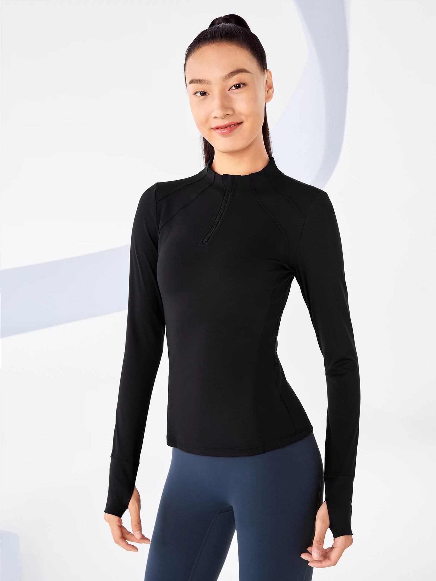 Women's Long-Sleeved Running Quick Drying Clothes Professional Training Yoga Clothes