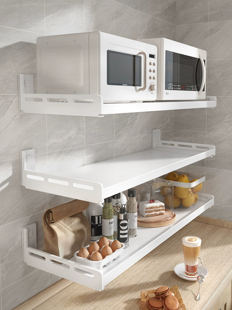 Kitchen Rack Punch-Free Wall-Mounted Seasoning Wall-Mounted All Products Household White Multi-Functional Storage Rack