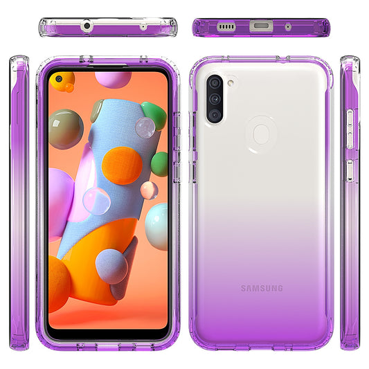 Applicable to Samsung A11 us version High transparent gradient TPU PC phone case two-in-one all-inclusive protective phone case