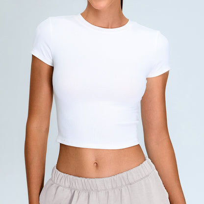 Cross-border new arrival yoga short sleeve women's skinny short yoga clothes casual quick-drying exercise T-shirt running fitness top