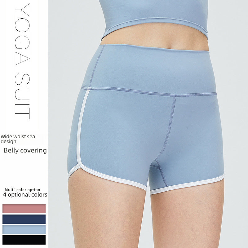 Cross-border new arrival yoga shorts women's quick-drying breathable running exercise shorts tight high waist hip lifting fitness yoga pants