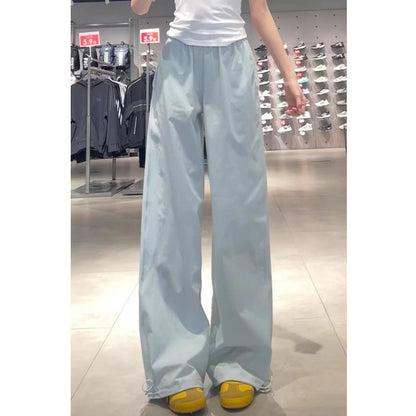 Workwear casual pants women's summer 2025 new high-waist quick-drying Sports American retro loose drooping long pants