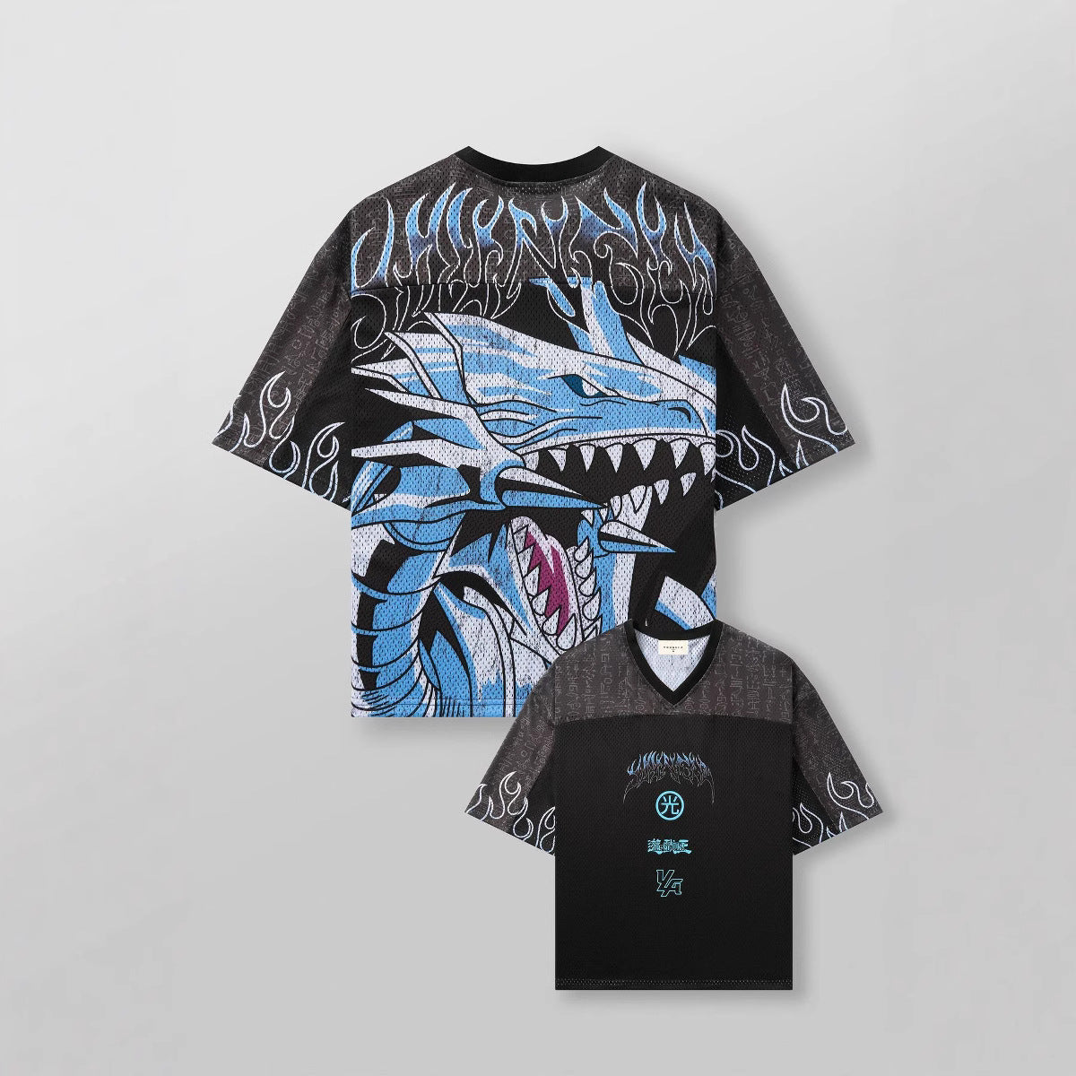 YOUNGLA joint name Yu-Gi-Oh men's oversized T-shirt summer gym sports leisure fitness short-sleeved shirt