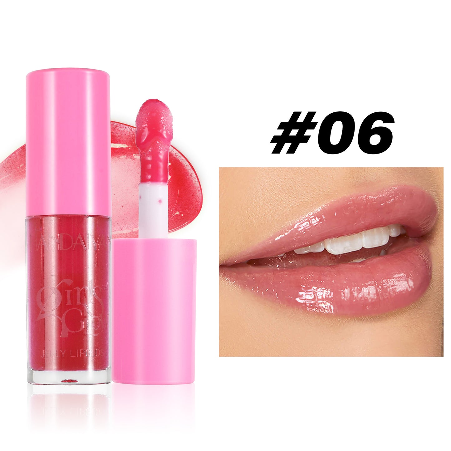handaiyan cross-border transparent lip gloss full lips moisturizing and nourishing thin and glittering Pearl lip lacquer water light lip gloss lip gloss