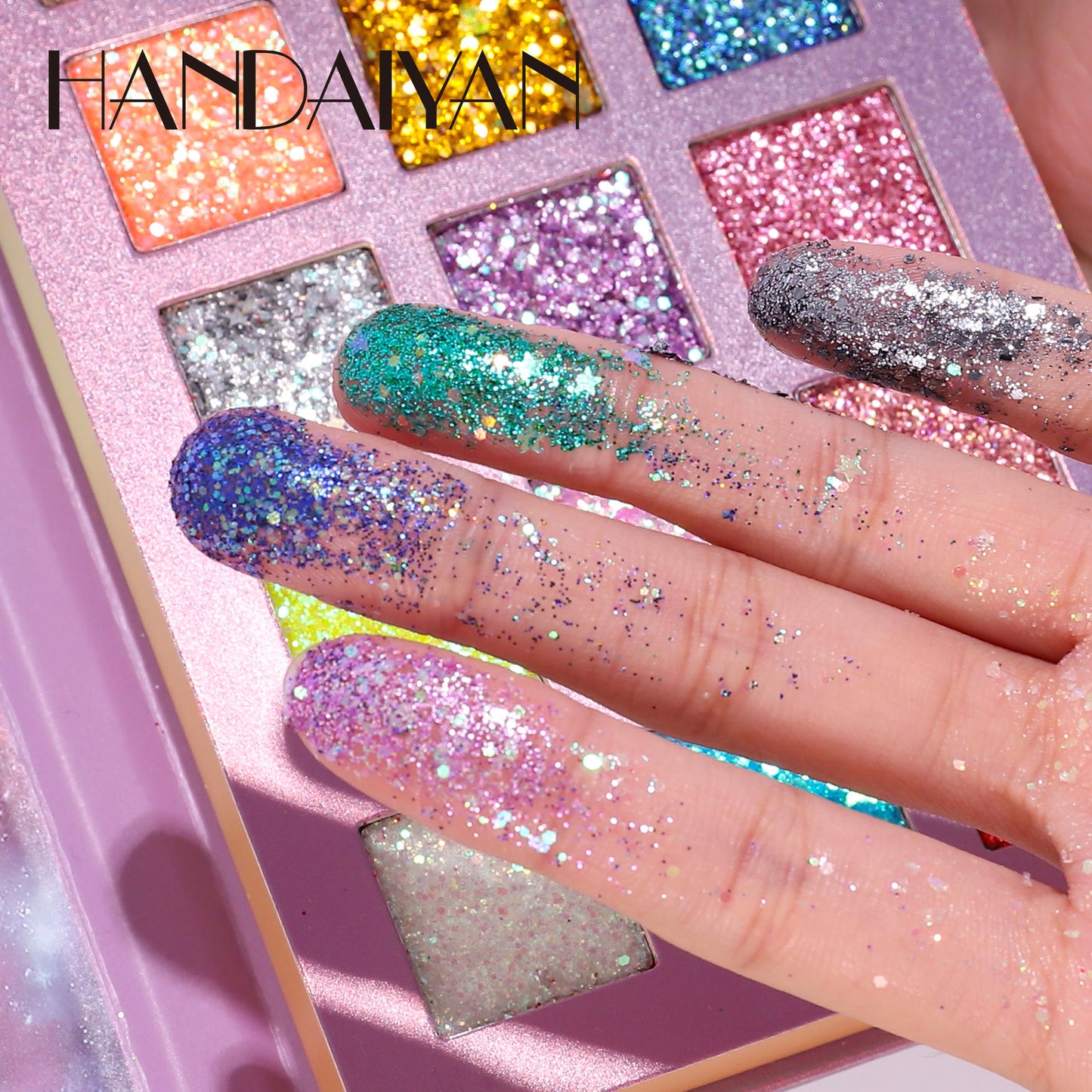 Cross-border eye shadow plate 15 colors handaiyan genuine goods European and American big sequins flash nightclub shiny eye shadow plate