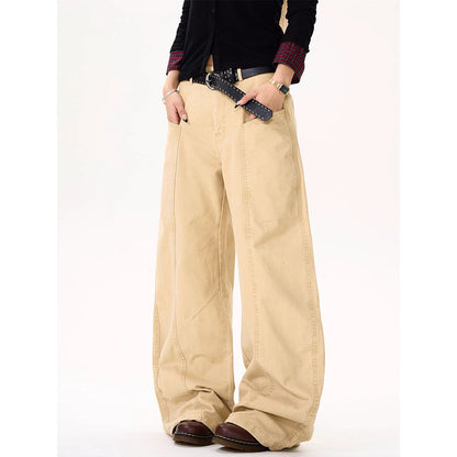 Stitching deconstruction design sense machete workwear casual pants women's summer new American retro loose wide-leg pants