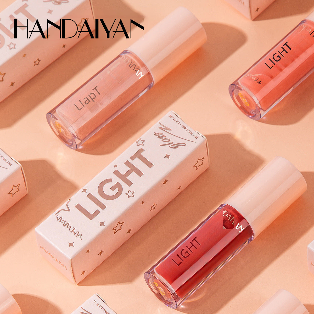 Lip Lacquer cross-border lip gloss HANDAIYAN mirror water light liquid paint glass 12 Color Moisturizing Pearl lip gloss