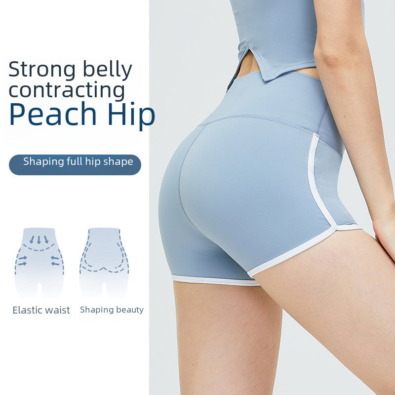 Cross-border new arrival yoga shorts women's quick-drying breathable running exercise shorts tight high waist hip lifting fitness yoga pants