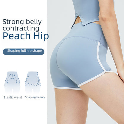 Cross-border new arrival yoga shorts women's quick-drying breathable running exercise shorts tight high waist hip lifting fitness yoga pants