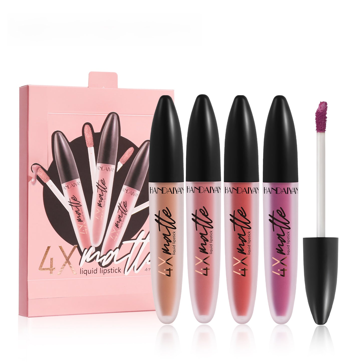 Han Daiyan handaiyan four times matte lip gloss suit matte lip gloss lasting no stain on Cup lipstick cross-border