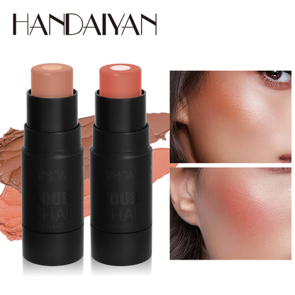 Han Daiyan HANDAIYAN cross-border makeup brightening and flattering solid sandwich blusher contour stick Rouge