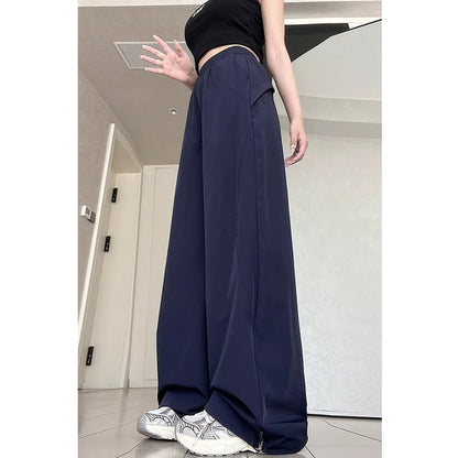 Workwear casual pants women's summer 2025 new high-waist quick-drying Sports American retro loose drooping long pants