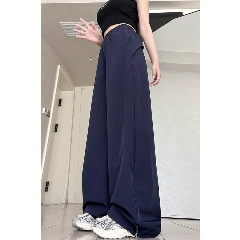 Workwear casual pants women's summer 2025 new high-waist quick-drying Sports American retro loose drooping long pants