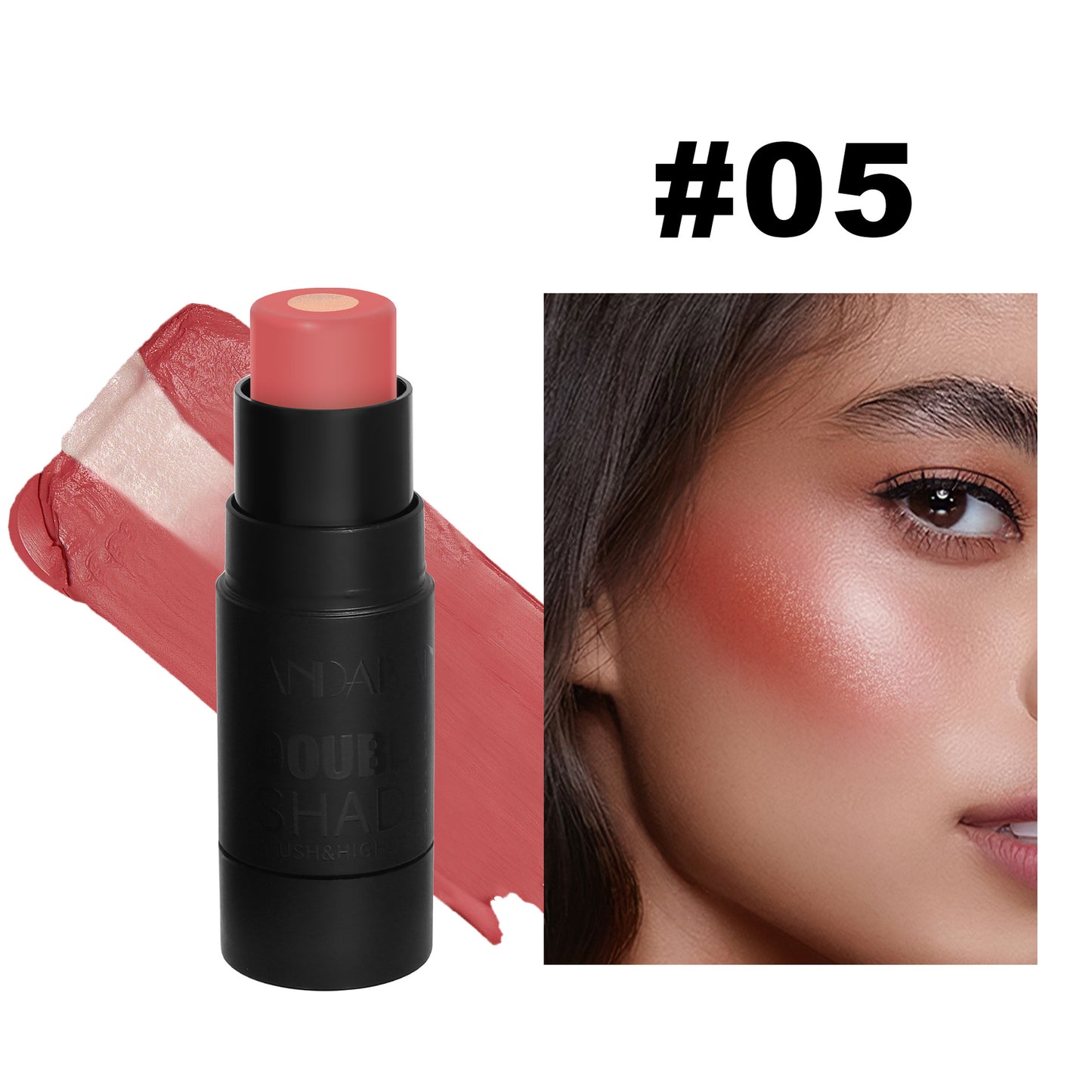 Han Daiyan HANDAIYAN cross-border makeup brightening and flattering solid sandwich blusher contour stick Rouge