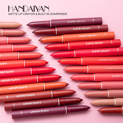 Lip liner lipstick kit HANDAIYAN rotating can be cut and not easy to fade lipstick pen 6 pieces lip liner suit