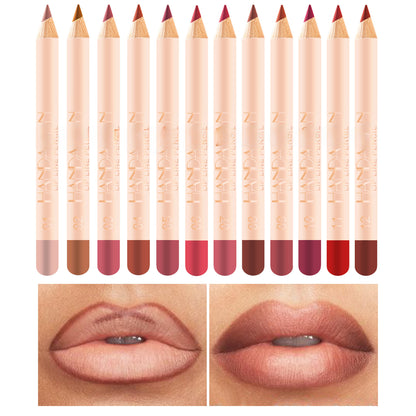 Cross-border 12 matte lip liner suit handaiyan velvet non-fading hook line lip pencil lipstick pen suit