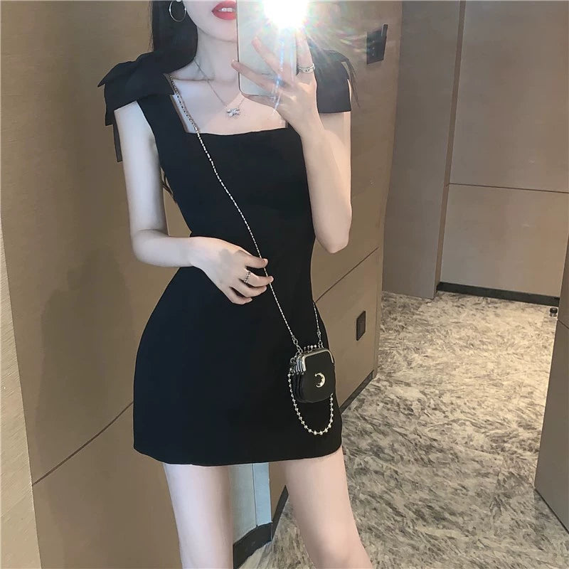 Women's Square Collar Slimming Sleeveless Chic Dress