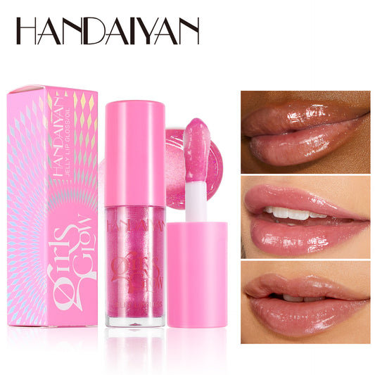 handaiyan cross-border transparent lip gloss full lips moisturizing and nourishing thin and glittering Pearl lip lacquer water light lip gloss lip gloss