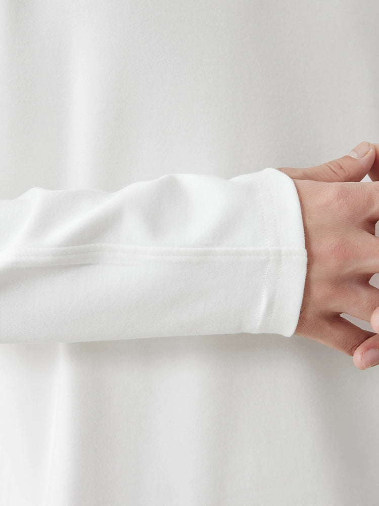 Inner Wear Long Sleeve T-shirt G Combed Skin-Friendly Cotton White