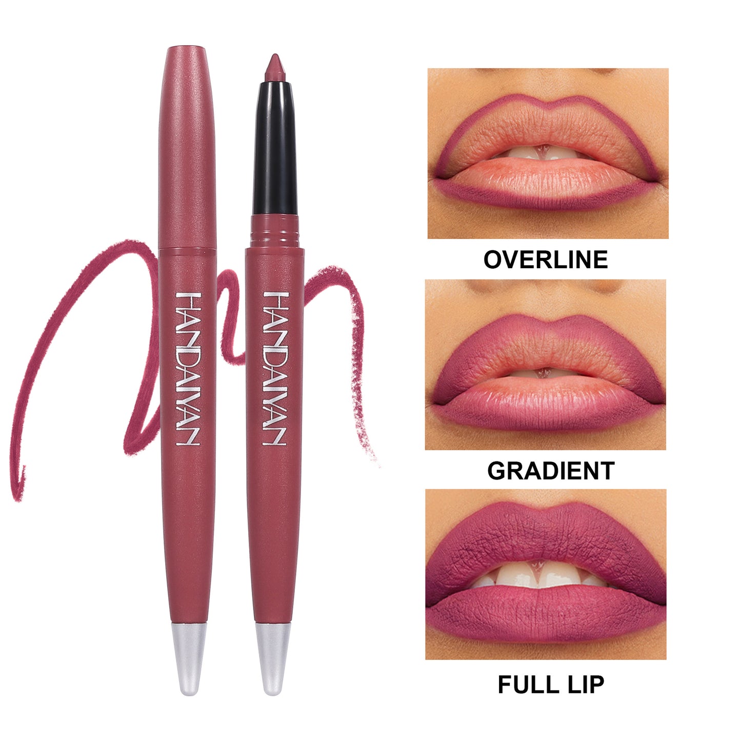Cross-border Amazon six-color matte lip liner suit outline lip shape handaiyan lipstick pen long lasting waterproof