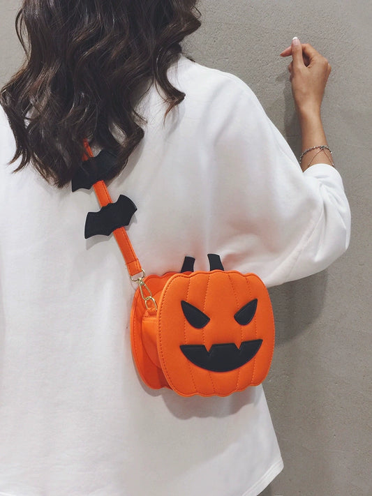 Halloween Pumpkin Bag Women 2023 New Niche Design Funny Personality Shoulder Bag All-Match Shoulder Small Bag Fashion