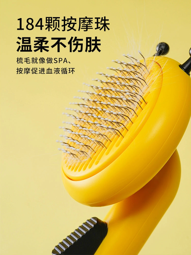 Cat Comb Little Bee Float Hair Cleaning Space Cat Pumpkin Comb Knot Opening Cleaning Shell Comb Hair Removal Brush Cat Petting Handy Gadget