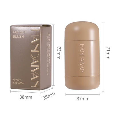 Exclusive for cross-border blush stick natural 6-color matte handaiyan portable lip and cheek dual-use Blush Blush Stick