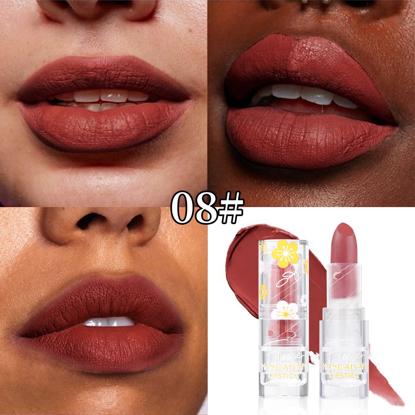 Cross-border Matte Lipstick 12 colors handaiyan makeup matte waterproof colorfast long-lasting Nourishing Lipstick Lipstick