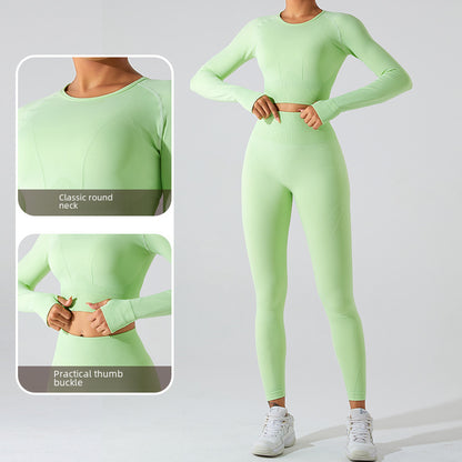 Cross-border new arrival seamless yoga clothes long sleeve women's quick-drying yoga jacket sports T-shirt skinny running workout clothes