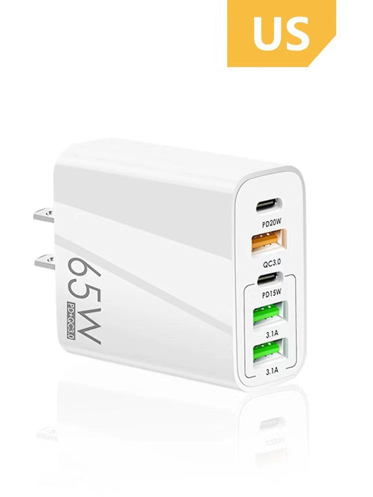 65W Charger Multi-Port British Standard Double Pd20w3usb Fast Charge for Iphone13/14 Apple 11/12type-c Mobile Phone Charging Plug Hong Kong Version British Standard Hong Kong Macao Taiwan Japan American Standard