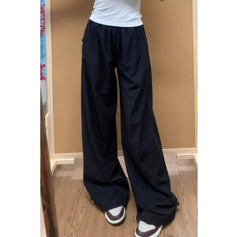 Design quick-drying sports casual pants women's summer 2025 new high waist loose and slimming American workwear long pants