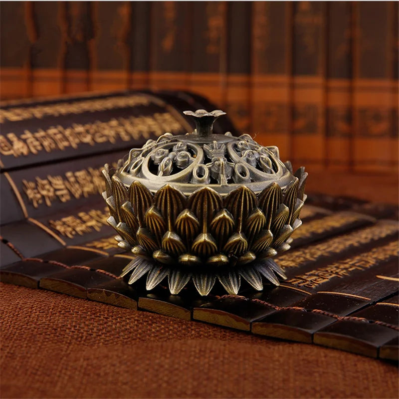 Retro Lotus Incense Burners Dragon Incense Holder Incense Burner Mini Sandalwood Censer Home Office Decor Decoration Craft