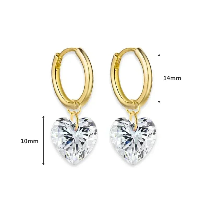 Women's 925 Sterling Silver Ear Needle Crystal Zircon Water Droplets Stud Hoop Gold Huggie Earrings Premium Luxury Party Jewelry