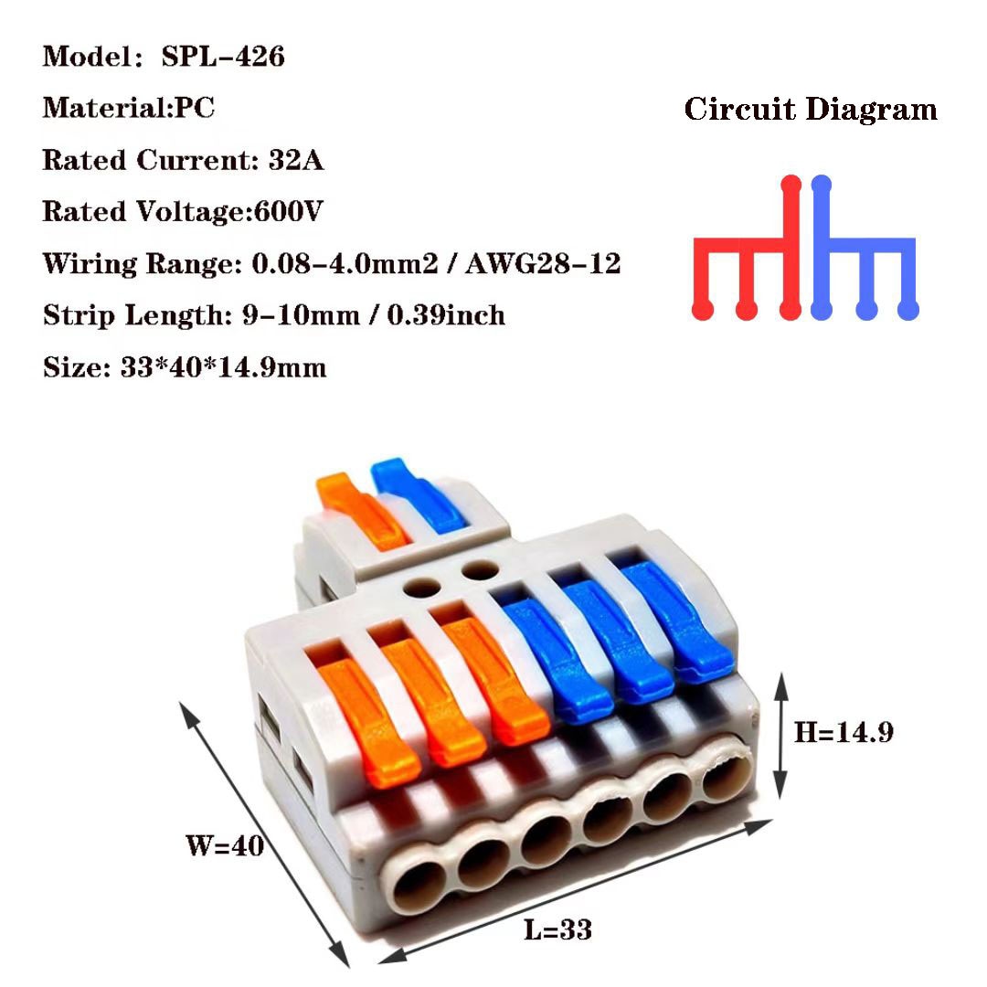 Wire connector SPL-42 Universal Compact Wiring Connector Lighting Push-in Terminal Block Connector Mini Fast Cable Connector