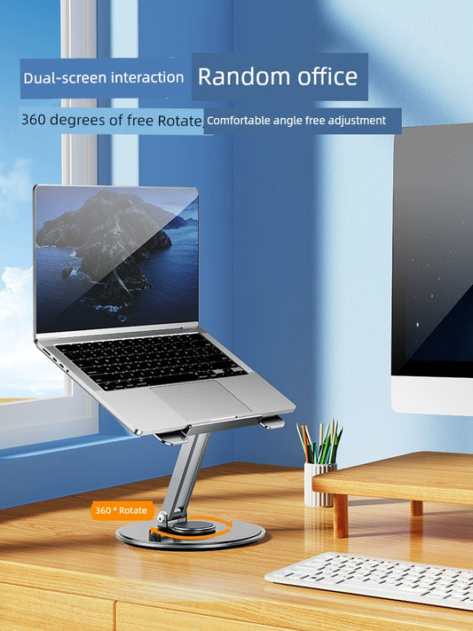 360-Degree Rotate Notebook Riser Support Adjustable Adjustable Standing Foldable Desktop Laptop Tablet Mechanical Arm Lifting Suspension Cooler Pad Pad Height Aluminum Alloy Bracket