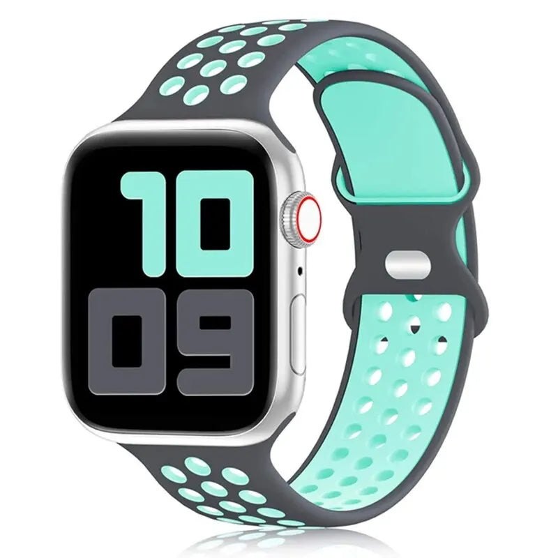 Sport Strap For Apple Watch Bands 44mm 45mm Ultra 2 49mm 40mm 41mm 42mm 45 44mm Silicone Bracelet IWatch Series 9 8 SE 7 3 Band