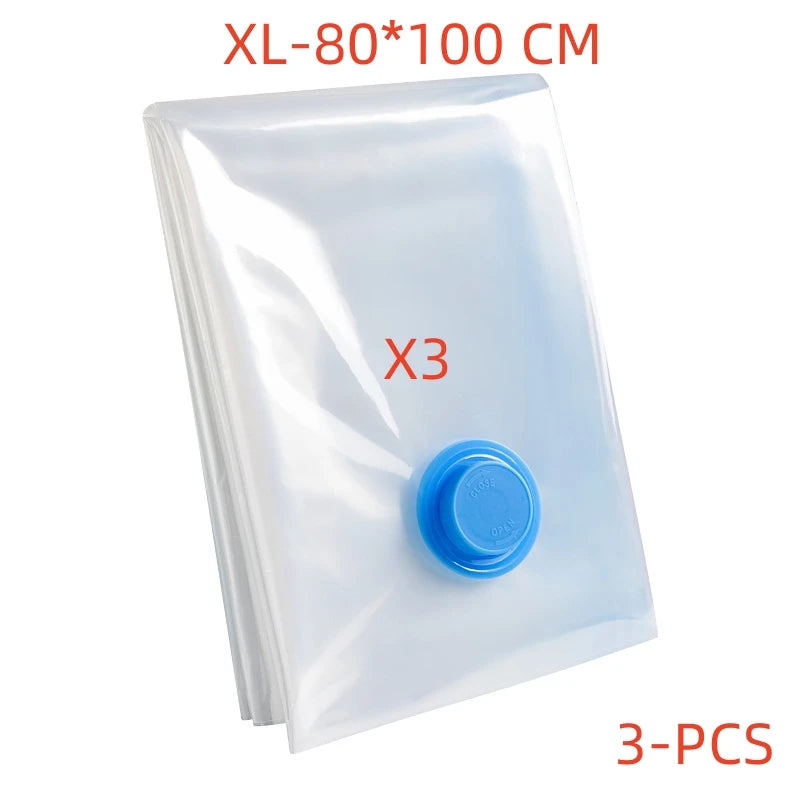 3-5PCS Vacuum Bag and Pump Cover for Clothes Storing Large Plastic Compression Empty Bag Travel Accessories Storage Container