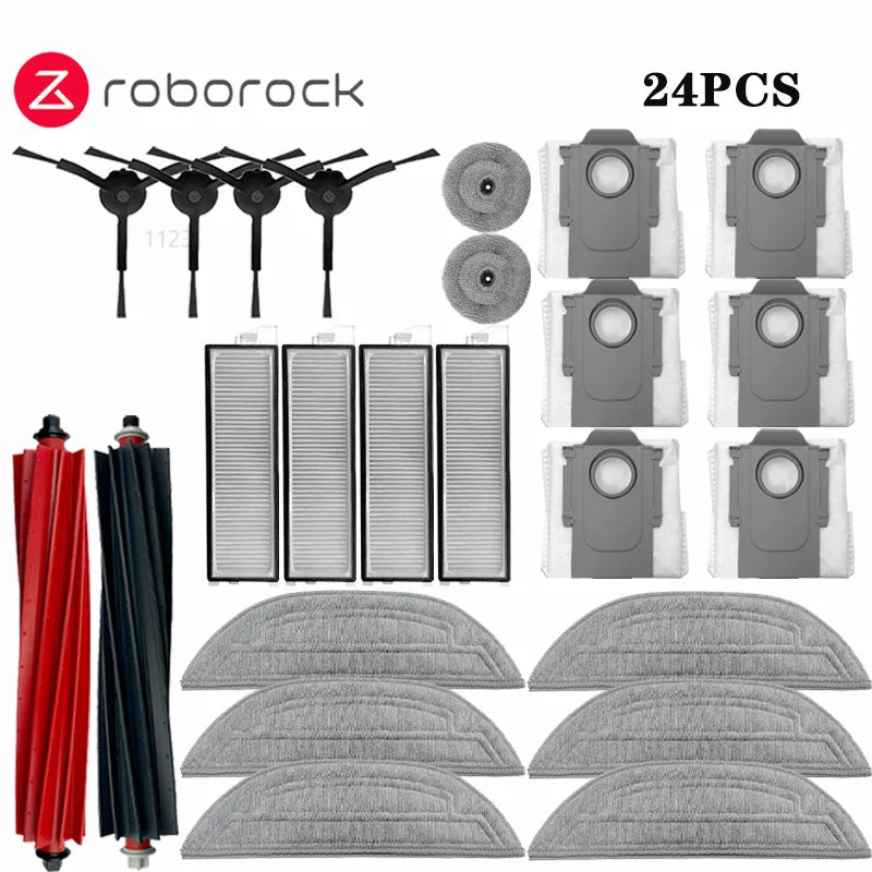 Roborock S8 MaxV Ultra Robot Vacuum Spare Parts Main Side Brushes Mop Cloths HEPA Filters Dust Bags Accessories